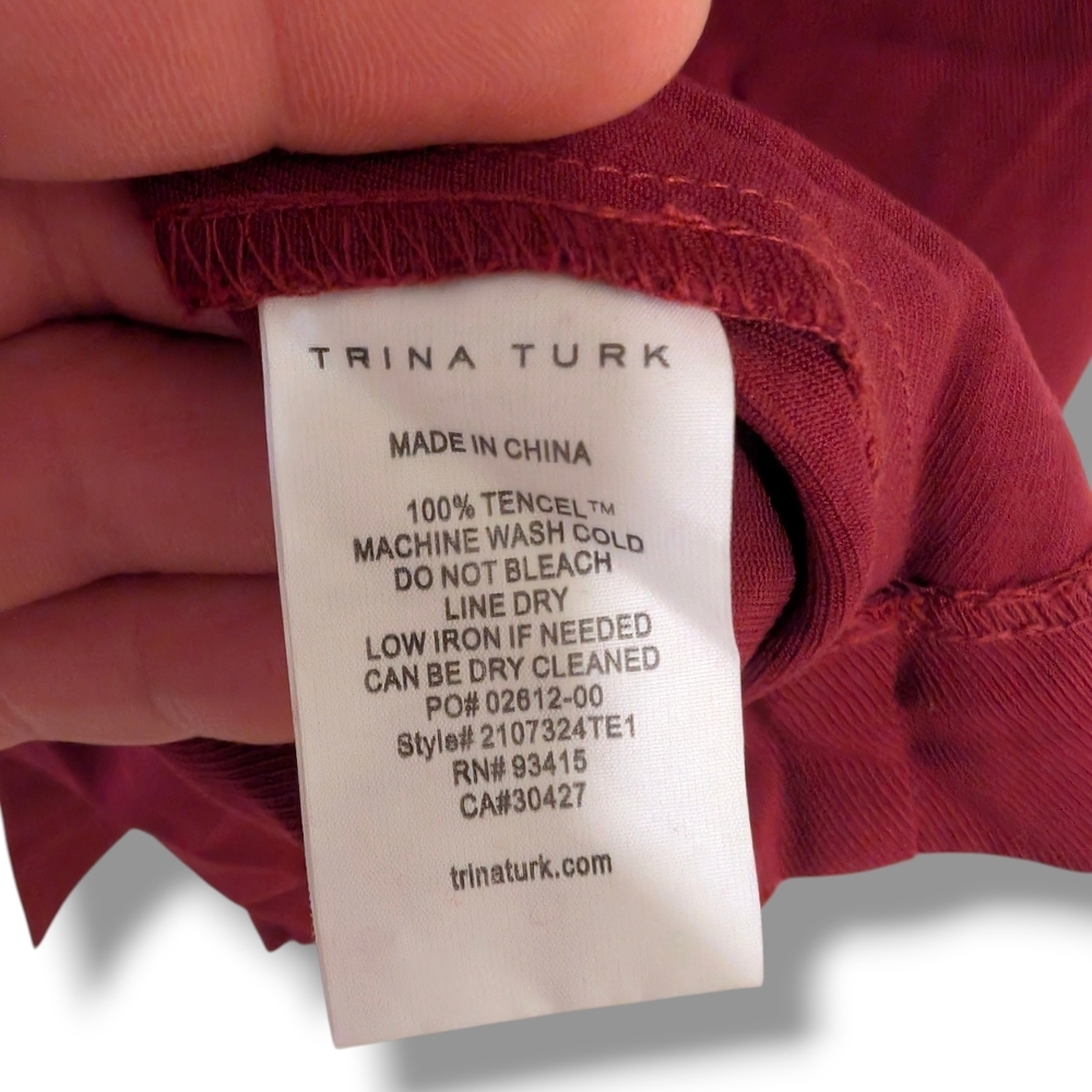 NWT Trina Turk Boyant Shirtdress in Chianti Red, 14 - Picture 3 of 5